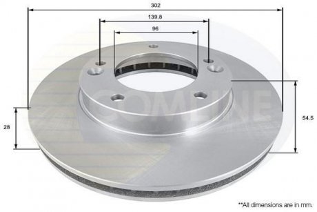 - Диск гальмівний вентильований COMLINE ADC1051V
