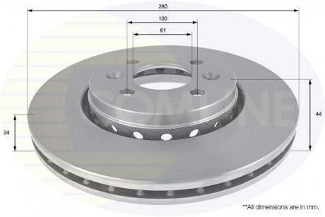- Диск гальмівний вентильований з покриттям COMLINE ADC2720V (фото 1)