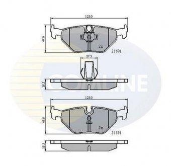 Гальмівні колодки, дискове гальмо (набір) COMLINE CBP01011