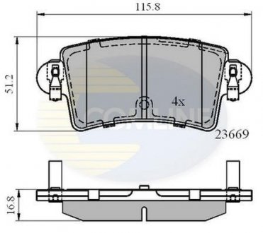 Гальмівні колодки, дискове гальмо (набір) COMLINE CBP01036