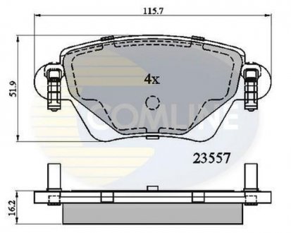 Гальмівні колодки, дискове гальмо (набір) COMLINE CBP01114