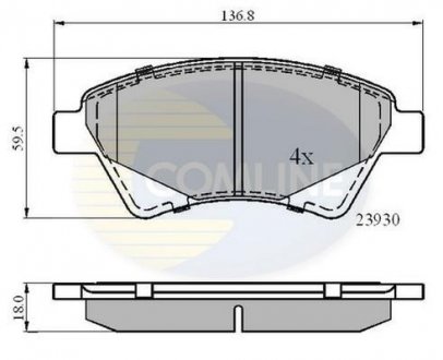Гальмівні колодки, дискове гальмо (набір) COMLINE CBP01160