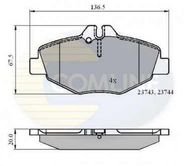 Гальмівні колодки, дискове гальмо (набір) COMLINE CBP01209