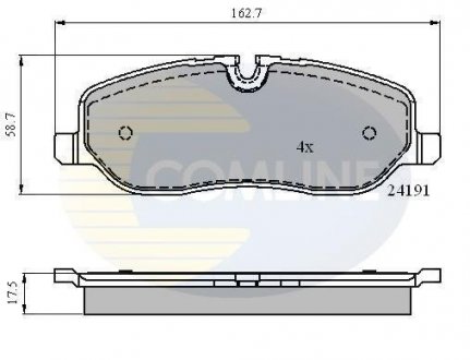 Гальмівні колодки, дискове гальмо (набір) COMLINE CBP01533