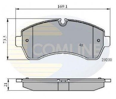 Гальмівні колодки, дискове гальмо (набір) COMLINE CBP01569