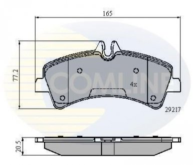 Гальмівні колодки, дискове гальмо (набір) COMLINE CBP01575