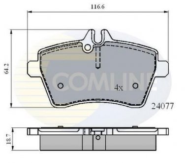 Гальмівні колодки, дискове гальмо (набір) COMLINE CBP01592