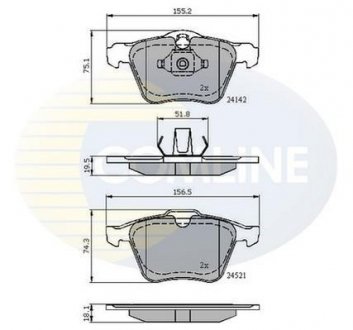 - Гальмівні колодки до дисків COMLINE CBP01608 (фото 1)