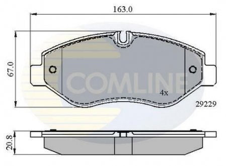 Гальмівні колодки, дискове гальмо (набір) COMLINE CBP01616 (фото 1)