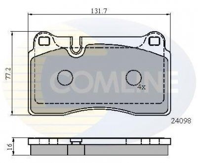 Гальмівні колодки, дискове гальмо (набір) COMLINE CBP01626