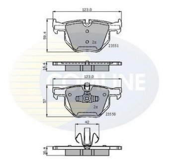 Гальмівні колодки, дискове гальмо (набір) COMLINE CBP01671