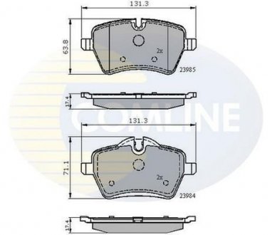 Гальмівні колодки, дискове гальмо (набір) COMLINE CBP01673 (фото 1)