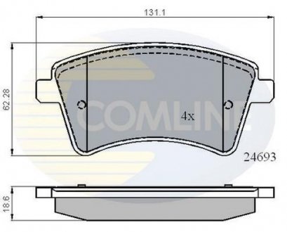 Гальмівні колодки, дискове гальмо (набір) COMLINE CBP01707