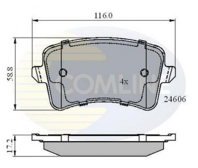 Гальмівні колодки, дискове гальмо (набір) COMLINE CBP01709