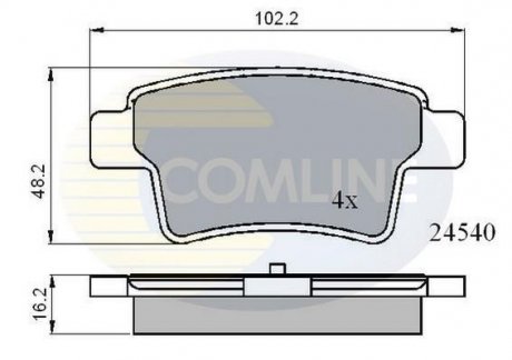 Гальмівні колодки, дискове гальмо (набір) COMLINE CBP01713