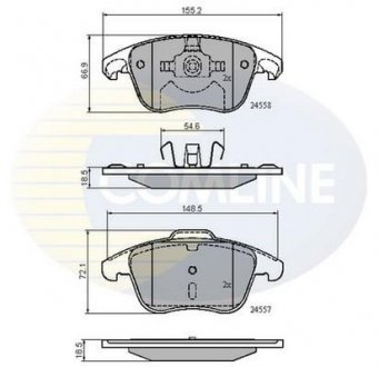 Гальмівні колодки, дискове гальмо (набір) COMLINE CBP01720