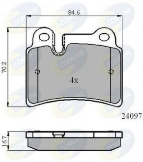 Гальмівні колодки, дискове гальмо (набір) COMLINE CBP01728