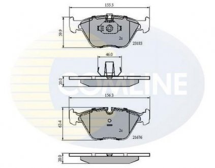 Гальмівні колодки, дискове гальмо (набір) COMLINE CBP01744