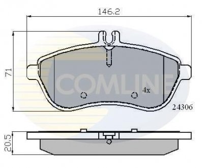 Гальмівні колодки, дискове гальмо (набір) COMLINE CBP01786 (фото 1)