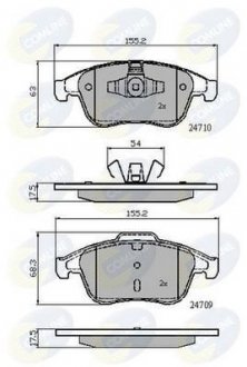 Гальмівні колодки, дискове гальмо (набір) COMLINE CBP02001