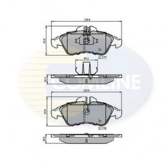 Гальмівні колодки, дискове гальмо (набір) COMLINE CBP0212