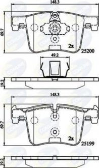 Гальмівні колодки (набір) COMLINE CBP02149