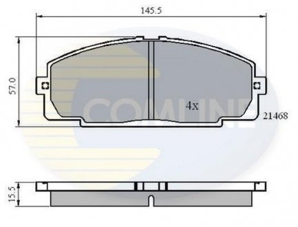 Гальмівні колодки, дискове гальмо (набір) COMLINE CBP0459 (фото 1)