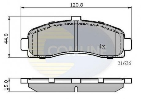 Гальмівні колодки, дискове гальмо (набір) COMLINE CBP0508