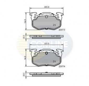 Гальмівні колодки, дискове гальмо (набір) COMLINE CBP0522
