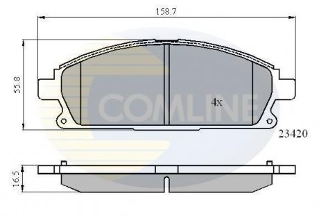 Гальмівні колодки, дискове гальмо (набір) COMLINE CBP0591