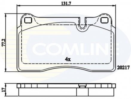 Гальмівні колодки, дискове гальмо (набір) COMLINE CBP06030