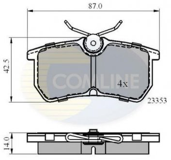 Гальмівні колодки, дискове гальмо (набір) COMLINE CBP0705