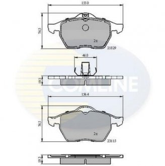Гальмівні колодки, дискове гальмо (набір) COMLINE CBP0749