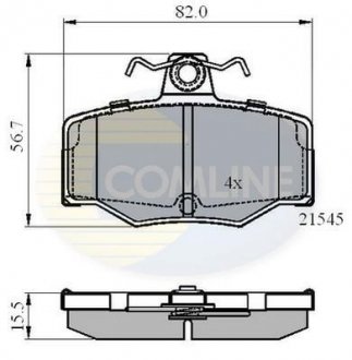 Гальмівні колодки, дискове гальмо (набір) COMLINE CBP0878