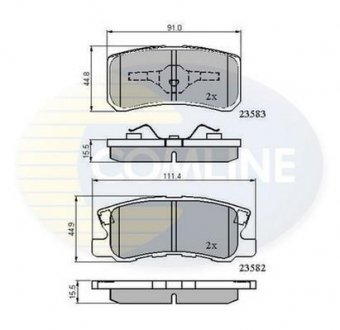 Гальмівні колодки, дискове гальмо (набір) COMLINE CBP0905