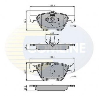 Гальмівні колодки, дискове гальмо (набір) COMLINE CBP0913 (фото 1)