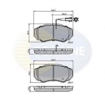 Гальмівні колодки, дискове гальмо (набір) COMLINE CBP11040