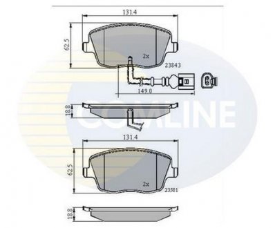 Гальмівні колодки, дискове гальмо (набір) COMLINE CBP11147