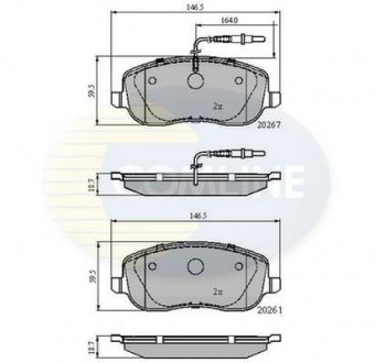 Гальмівні колодки, дискове гальмо (набір) COMLINE CBP11158