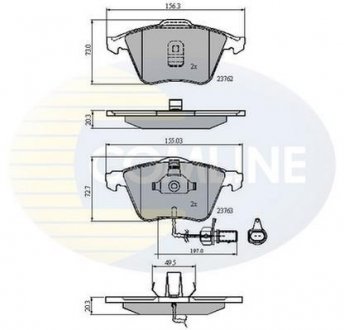 Гальмівні колодки, дискове гальмо (набір) COMLINE CBP11200
