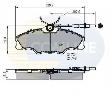 Гальмівні колодки, дискове гальмо (набір) COMLINE CBP1433