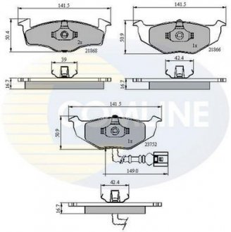 Гальмівні колодки, дискове гальмо (набір) COMLINE CBP1707 (фото 1)