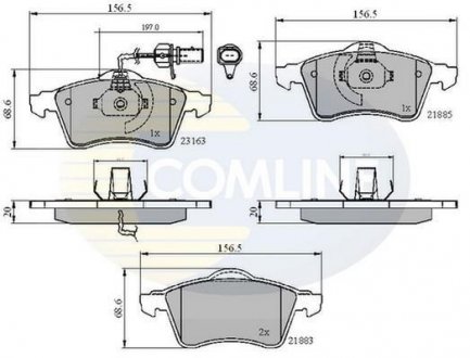 Гальмівні колодки, дискове гальмо (набір) COMLINE CBP1852
