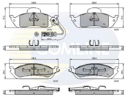 Гальмівні колодки, дискове гальмо (набір) COMLINE CBP1911