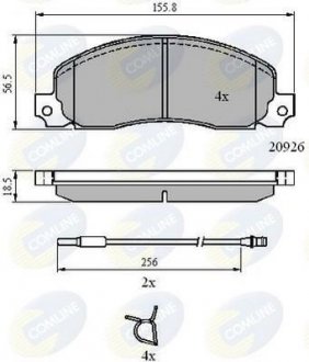 Гальмівні колодки, дискове гальмо (набір) COMLINE CBP21048