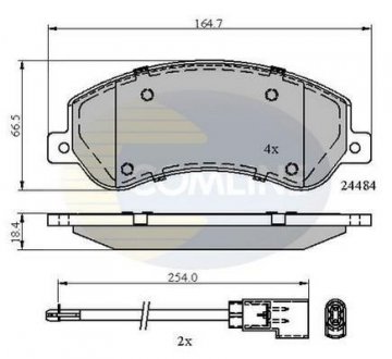 Гальмівні колодки, дискове гальмо (набір) COMLINE CBP21512 (фото 1)