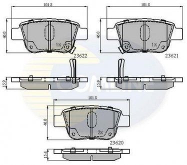 Гальмівні колодки, дискове гальмо (набір) COMLINE CBP31141