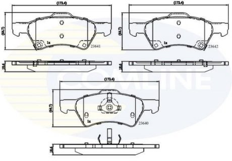 Гальмівні колодки, дискове гальмо (набір) COMLINE CBP31163