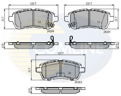 Гальмівні колодки, дискове гальмо (набір) COMLINE CBP31620
