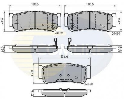 Гальмівні колодки, дискове гальмо (набір) COMLINE CBP31714